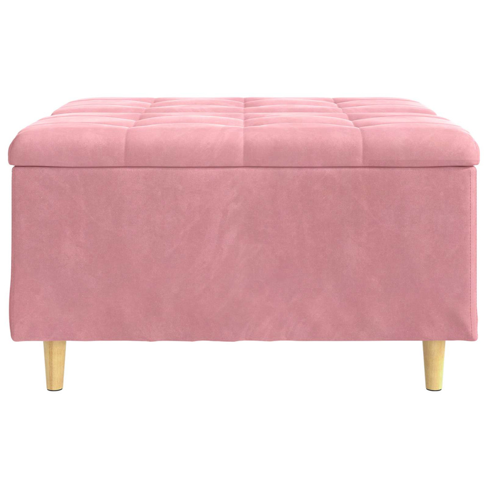 Produktbild för Förvaringspall med kudde Rosa 80 x 80 x 45 cm Sammet