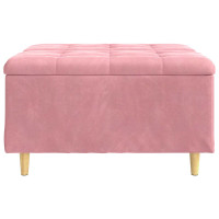 Produktbild för Förvaringspall med kudde Rosa 80 x 80 x 45 cm Sammet