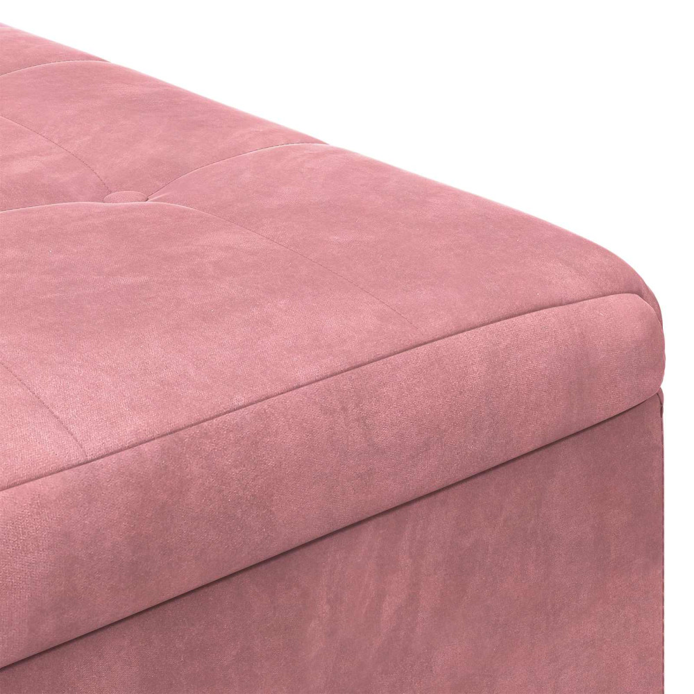 Produktbild för Förvaringspall med kudde Rosa 80 x 80 x 45 cm Sammet