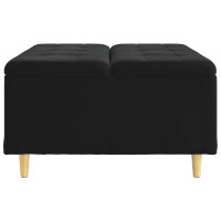 Produktbild för Förvaringspall med kudde Svart 80 x 80 x 45 cm Sammet