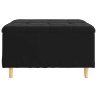 Produktbild för Förvaringspall med kudde Svart 80 x 80 x 45 cm Sammet
