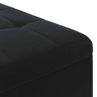 Produktbild för Förvaringspall med kudde Svart 80 x 80 x 45 cm Sammet
