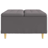 Produktbild för Förvaringspall med kudde Grå 80 x 80 x 45 cm Konstläder