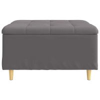 Produktbild för Förvaringspall med kudde Grå 80 x 80 x 45 cm Konstläder