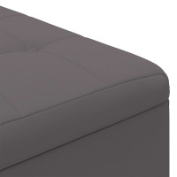Produktbild för Förvaringspall med kudde Grå 80 x 80 x 45 cm Konstläder