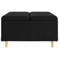 Produktbild för Förvaringspall med kudde Svart 80 x 80 x 45 cm Konstläder
