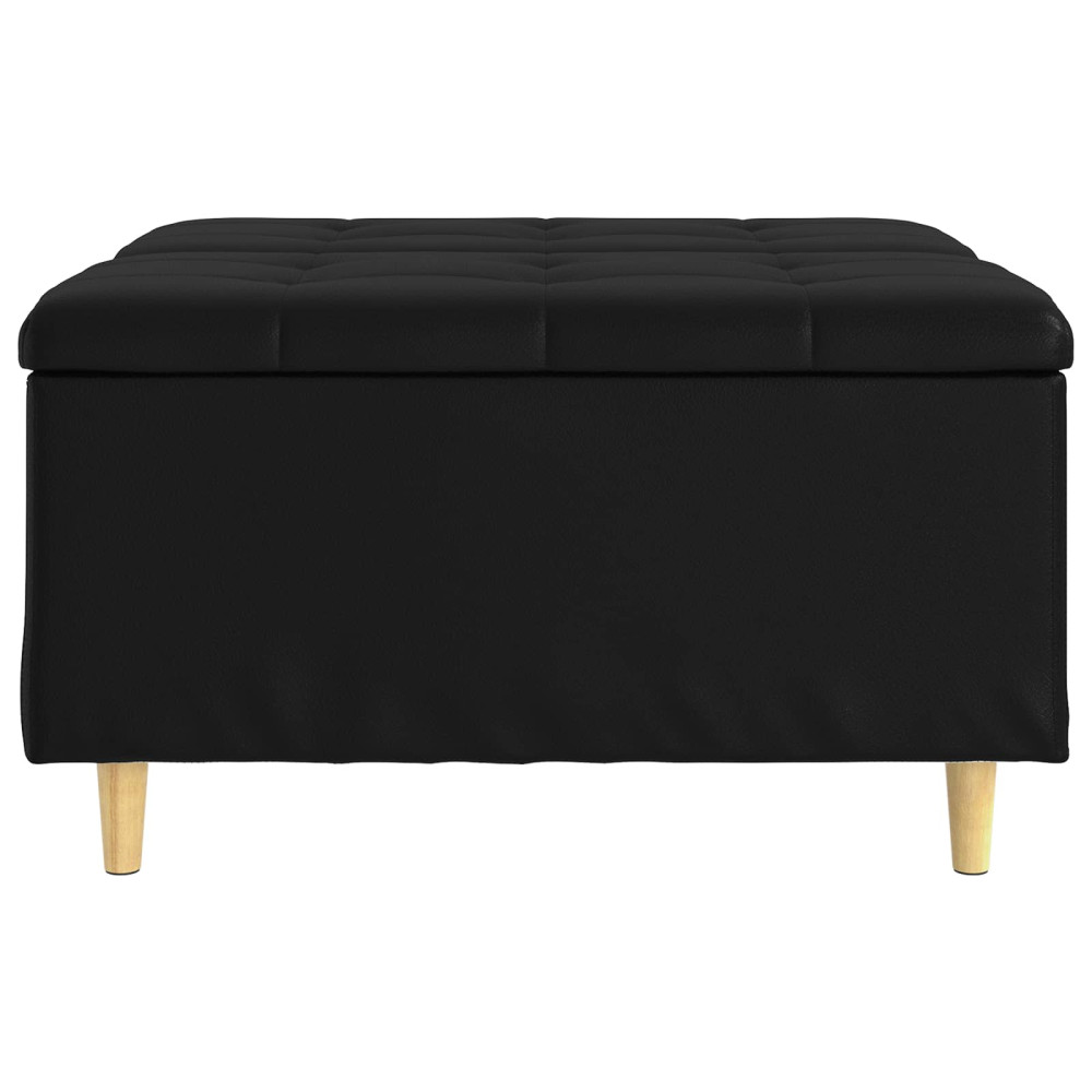 Produktbild för Förvaringspall med kudde Svart 80 x 80 x 45 cm Konstläder