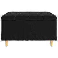 Produktbild för Förvaringspall med kudde Svart 80 x 80 x 45 cm Konstläder