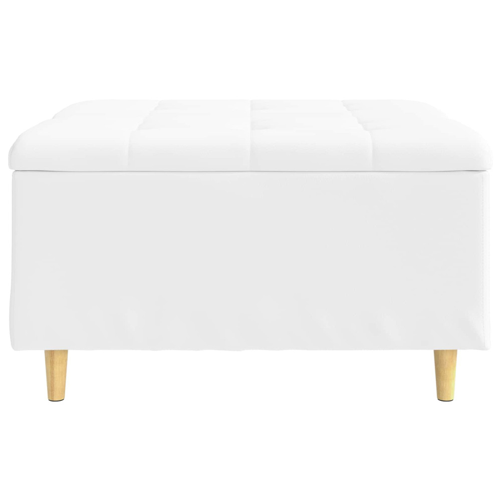Produktbild för Förvaringspall med kudde Vit 80 x 80 x 45 cm Konstläder
