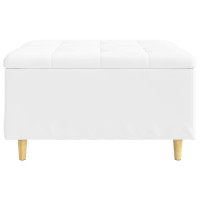 Produktbild för Förvaringspall med kudde Vit 80 x 80 x 45 cm Konstläder