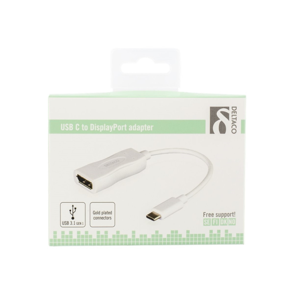 Produktbild för DELTACO USBC-DP1 - extern videoadapter - vit