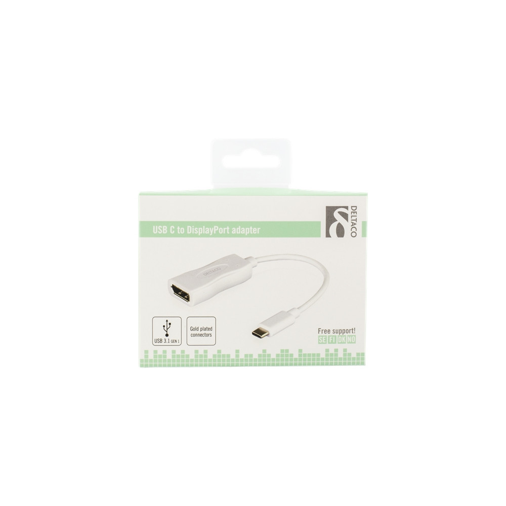 Produktbild för DELTACO USBC-DP1 - extern videoadapter - vit