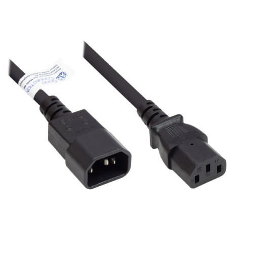 Alcasa Alcasa P1430-S020, 2 m, C14-kontakt, C13-kontakt, H05VV-F, 2...