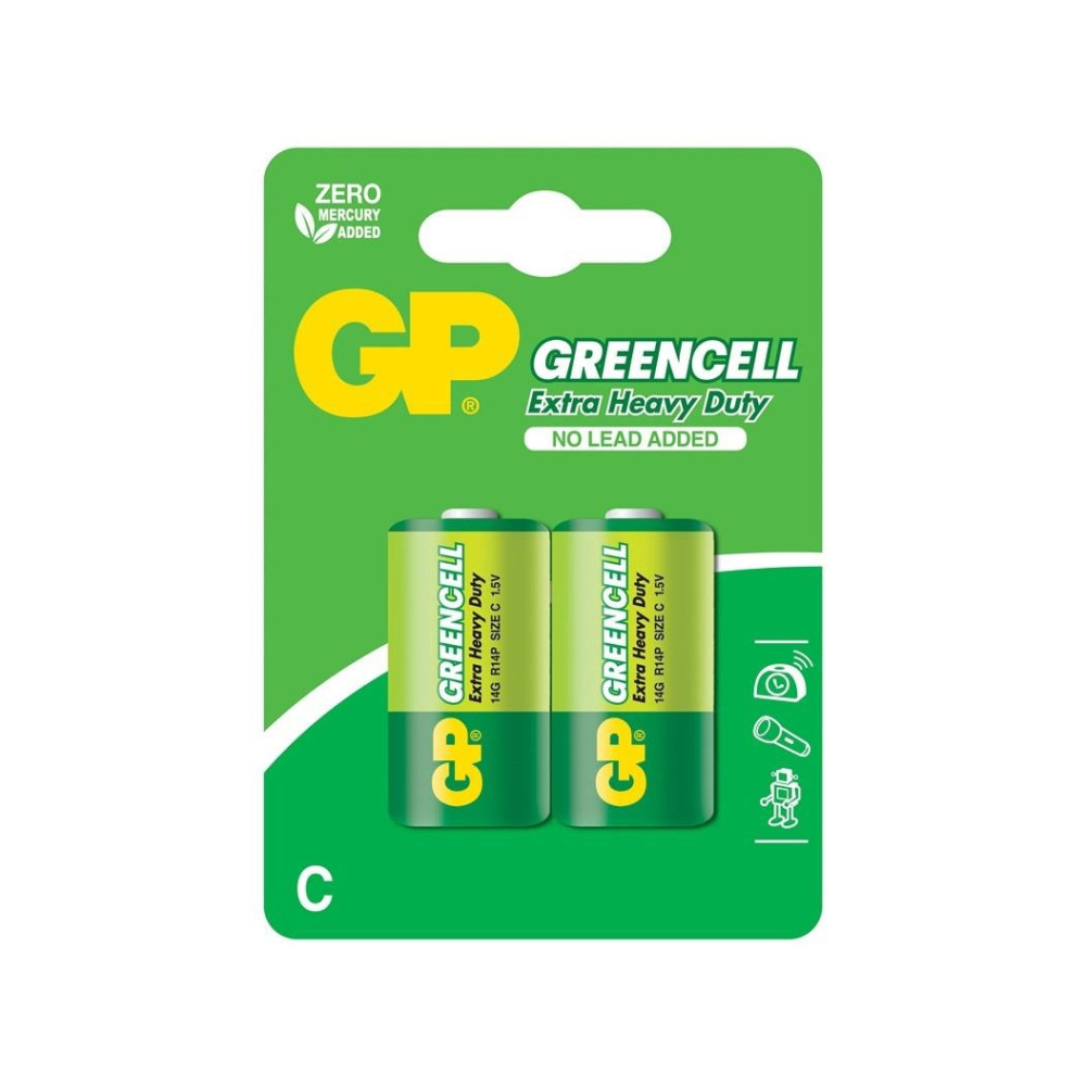 Produktbild för GP Batteries Greencell C, Engångsbatteri, C, Zinkklorid, 1,5...