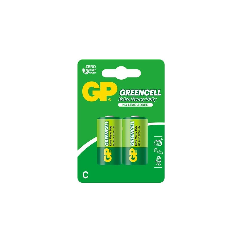 Produktbild för GP Batteries Greencell C, Engångsbatteri, C, Zinkklorid, 1,5...