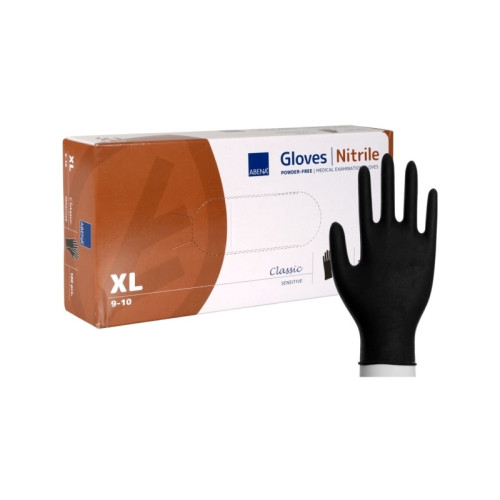 Abena Abena Classic - handskar - storlek: 9-10 - extra large - nitrilgummi - svart (paket om 100)