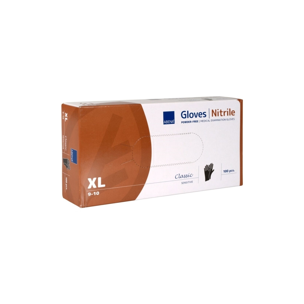 Produktbild för Abena Classic - handskar - storlek: 9-10 - extra large - nitrilgummi - svart (paket om 100)