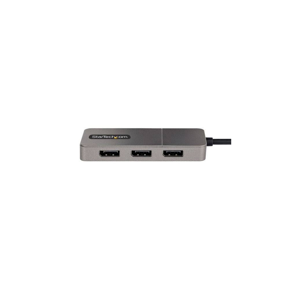 Produktbild för StarTech.com USB-C to Triple DisplayPort 1.4 MST Hub, 4K 60Hz, 1ft (30cm) Cable, USB Type-C Multi Monitor Adapter for Laptop, DP 1.4 Multi-Stream Transport Hub, DisplayPort Splitter - MST Triple Monitor Adapter (MST14CD123DP) - dockningsstation - USB-C / 
