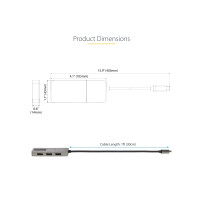 Produktbild för StarTech.com USB-C to Triple DisplayPort 1.4 MST Hub, 4K 60Hz, 1ft (30cm) Cable, USB Type-C Multi Monitor Adapter for Laptop, DP 1.4 Multi-Stream Transport Hub, DisplayPort Splitter - MST Triple Monitor Adapter (MST14CD123DP) - dockningsstation - USB-C / 