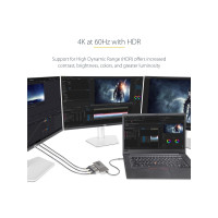 Produktbild för StarTech.com USB-C to Triple DisplayPort 1.4 MST Hub, 4K 60Hz, 1ft (30cm) Cable, USB Type-C Multi Monitor Adapter for Laptop, DP 1.4 Multi-Stream Transport Hub, DisplayPort Splitter - MST Triple Monitor Adapter (MST14CD123DP) - dockningsstation - USB-C / 