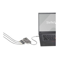 Produktbild för StarTech.com USB-C to Triple DisplayPort 1.4 MST Hub, 4K 60Hz, 1ft (30cm) Cable, USB Type-C Multi Monitor Adapter for Laptop, DP 1.4 Multi-Stream Transport Hub, DisplayPort Splitter - MST Triple Monitor Adapter (MST14CD123DP) - dockningsstation - USB-C / 