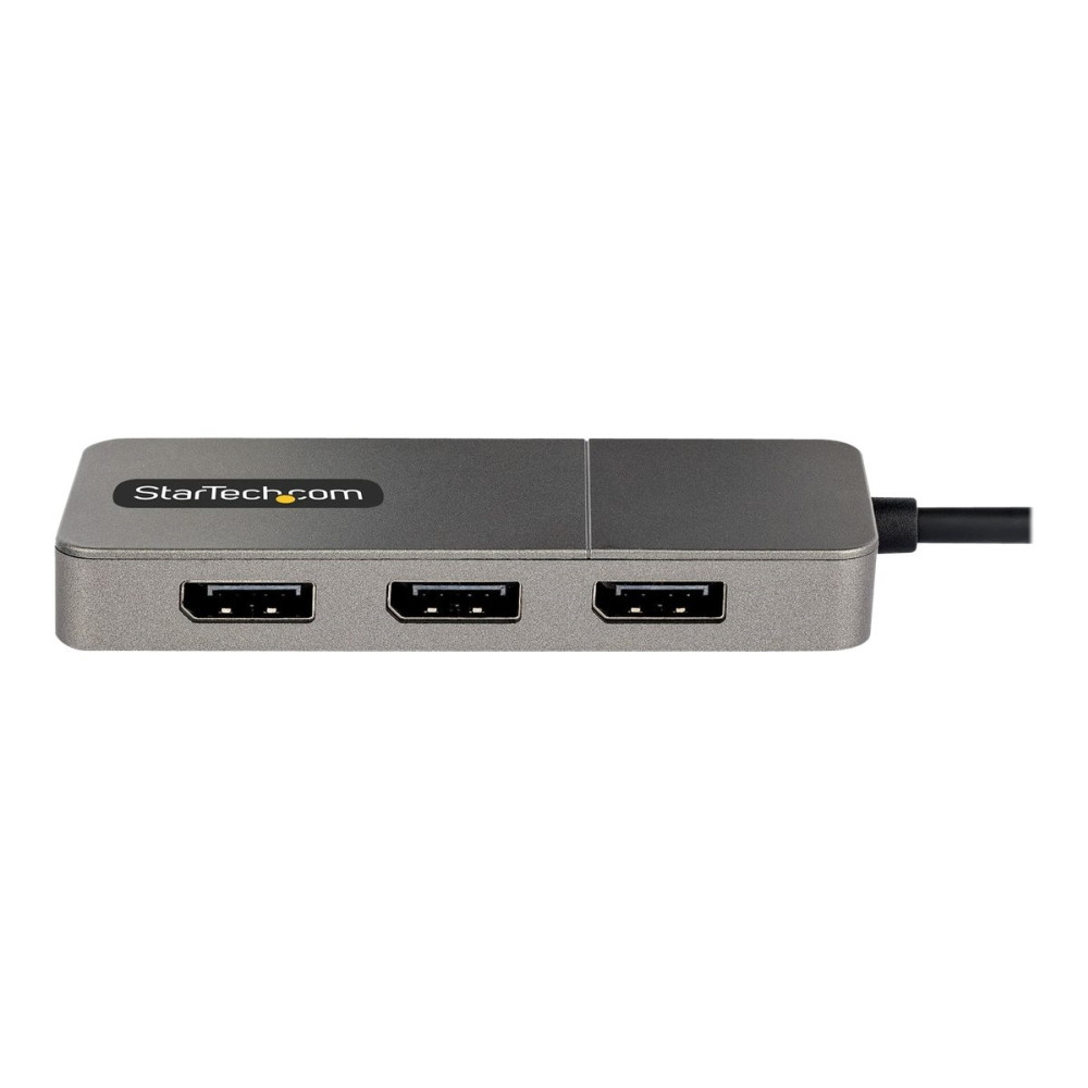 Produktbild för StarTech.com USB-C to Triple DisplayPort 1.4 MST Hub, 4K 60Hz, 1ft (30cm) Cable, USB Type-C Multi Monitor Adapter for Laptop, DP 1.4 Multi-Stream Transport Hub, DisplayPort Splitter - MST Triple Monitor Adapter (MST14CD123DP) - dockningsstation - USB-C / 