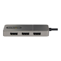 Produktbild för StarTech.com USB-C to Triple DisplayPort 1.4 MST Hub, 4K 60Hz, 1ft (30cm) Cable, USB Type-C Multi Monitor Adapter for Laptop, DP 1.4 Multi-Stream Transport Hub, DisplayPort Splitter - MST Triple Monitor Adapter (MST14CD123DP) - dockningsstation - USB-C / 