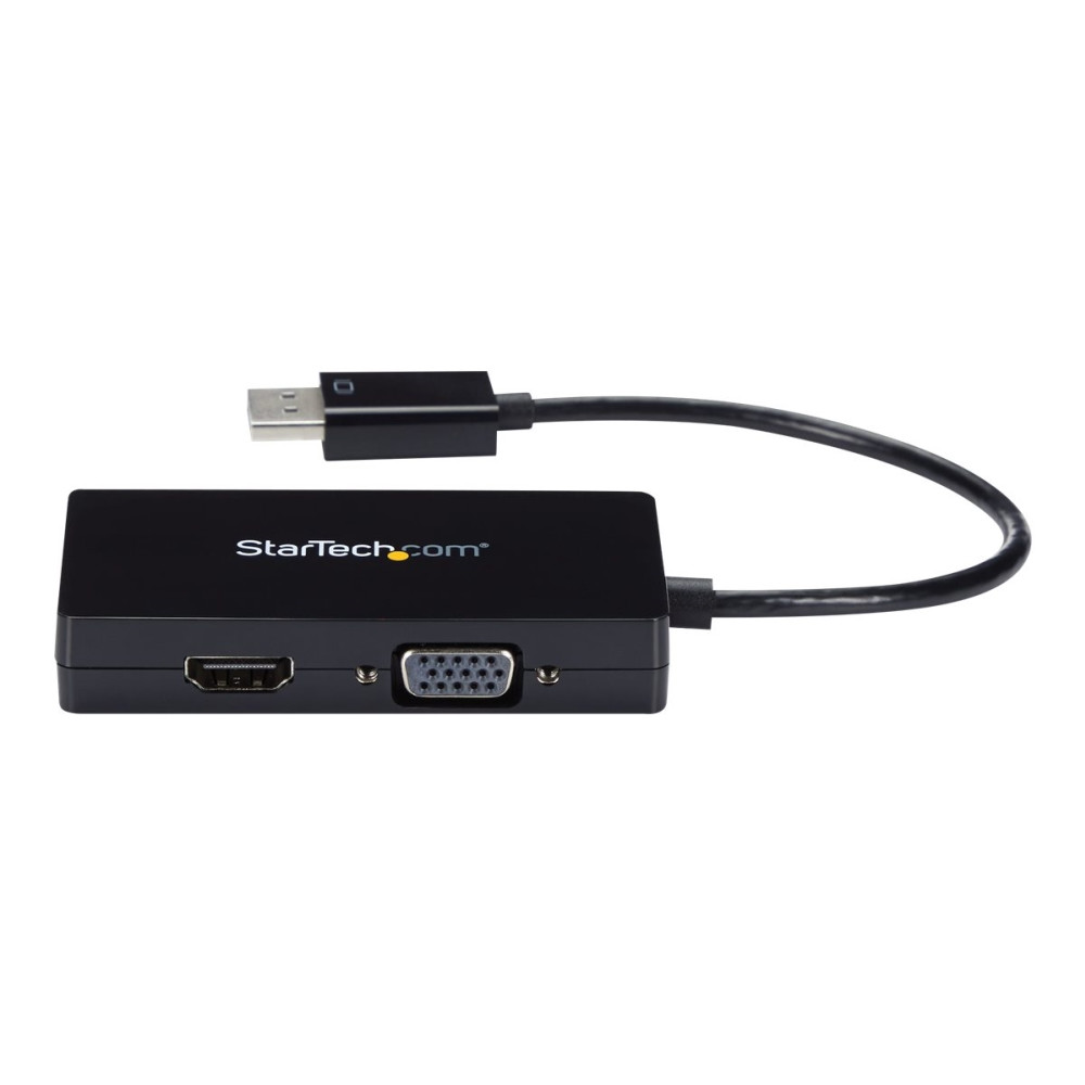Produktbild för StarTech.com A/V-reseadapter: 3-i-1 DisplayPort till VGA-, DVI- eller HDMI-konverterare - videokort - DisplayPort / HDMI / DVI / VGA - 26.6 m
