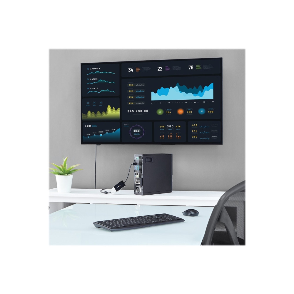 Produktbild för StarTech.com A/V-reseadapter: 3-i-1 DisplayPort till VGA-, DVI- eller HDMI-konverterare - videokort - DisplayPort / HDMI / DVI / VGA - 26.6 m