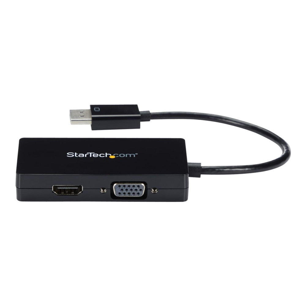 Produktbild för StarTech.com A/V-reseadapter: 3-i-1 DisplayPort till VGA-, DVI- eller HDMI-konverterare - videokort - DisplayPort / HDMI / DVI / VGA - 26.6 m