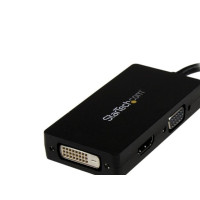 Produktbild för StarTech.com A/V-reseadapter: 3-i-1 DisplayPort till VGA-, DVI- eller HDMI-konverterare - videokort - DisplayPort / HDMI / DVI / VGA - 26.6 m