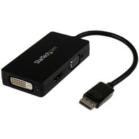 Produktbild för StarTech.com A/V-reseadapter: 3-i-1 DisplayPort till VGA-, DVI- eller HDMI-konverterare - videokort - DisplayPort / HDMI / DVI / VGA - 26.6 m