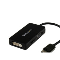Produktbild för StarTech.com A/V-reseadapter: 3-i-1 DisplayPort till VGA-, DVI- eller HDMI-konverterare - videokort - DisplayPort / HDMI / DVI / VGA - 26.6 m
