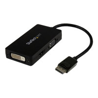 Produktbild för StarTech.com A/V-reseadapter: 3-i-1 DisplayPort till VGA-, DVI- eller HDMI-konverterare - videokort - DisplayPort / HDMI / DVI / VGA - 26.6 m