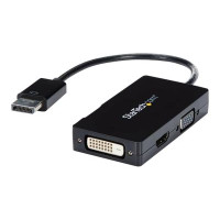 Produktbild för StarTech.com A/V-reseadapter: 3-i-1 DisplayPort till VGA-, DVI- eller HDMI-konverterare - videokort - DisplayPort / HDMI / DVI / VGA - 26.6 m