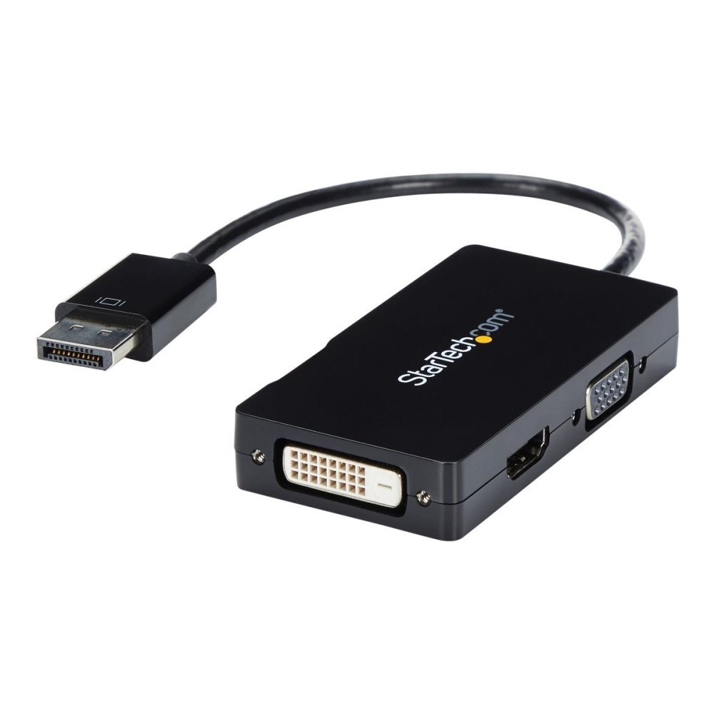 Produktbild för StarTech.com A/V-reseadapter: 3-i-1 DisplayPort till VGA-, DVI- eller HDMI-konverterare - videokort - DisplayPort / HDMI / DVI / VGA - 26.6 m