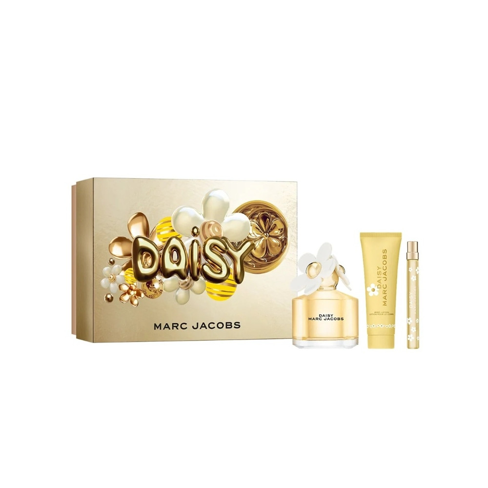 Produktbild för Giftset Marc Jacobs Daisy Edt 100ml + Body Lotion 75ml + Edt 10ml