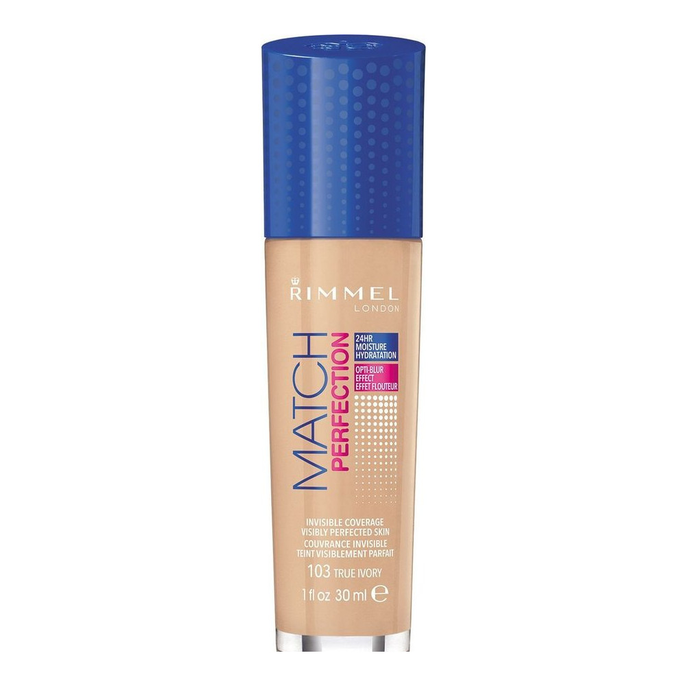 Produktbild för Rimmel Match Perfection makeup 30 ml 103 True Ivory