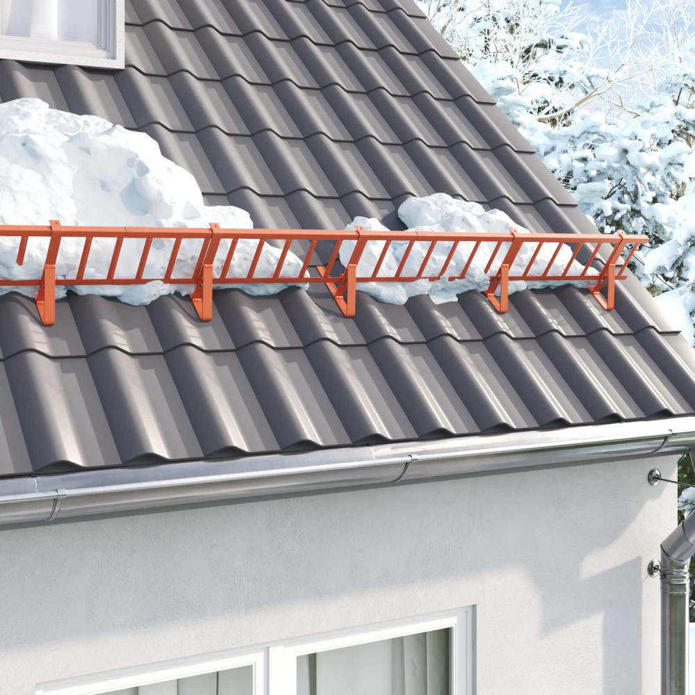 Produktbild för Taksnöskydd Röd 300 x 2,5 x 20 cm Stål