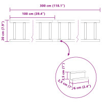 Produktbild för Taksnöskydd Röd 300 x 2,5 x 20 cm Stål