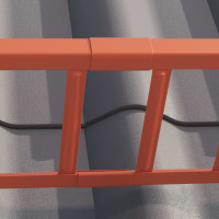 Produktbild för Taksnöskydd Röd 1200 x 2,5 x 20 cm Stål