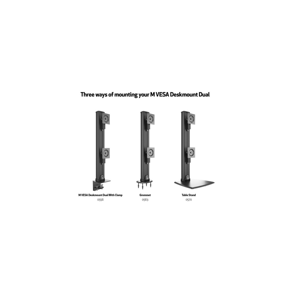 Produktbild för Multibrackets M VESA Desktopmount HD Dual monteringssats - för 2 välvda LCD-skärmar - svart