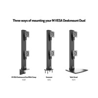 Produktbild för Multibrackets M VESA Desktopmount HD Dual monteringssats - för 2 välvda LCD-skärmar - svart