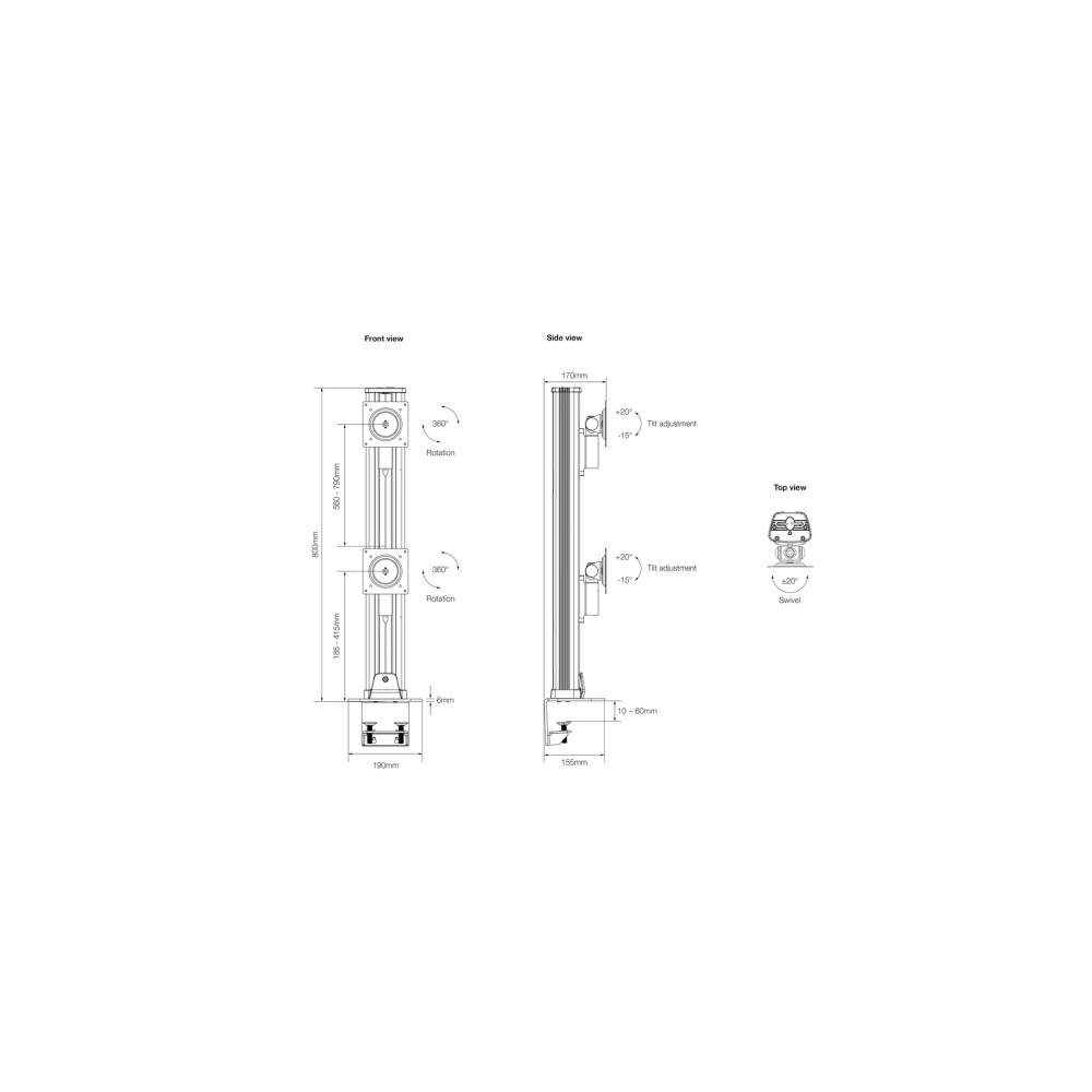 Produktbild för Multibrackets M VESA Desktopmount HD Dual monteringssats - för 2 välvda LCD-skärmar - svart