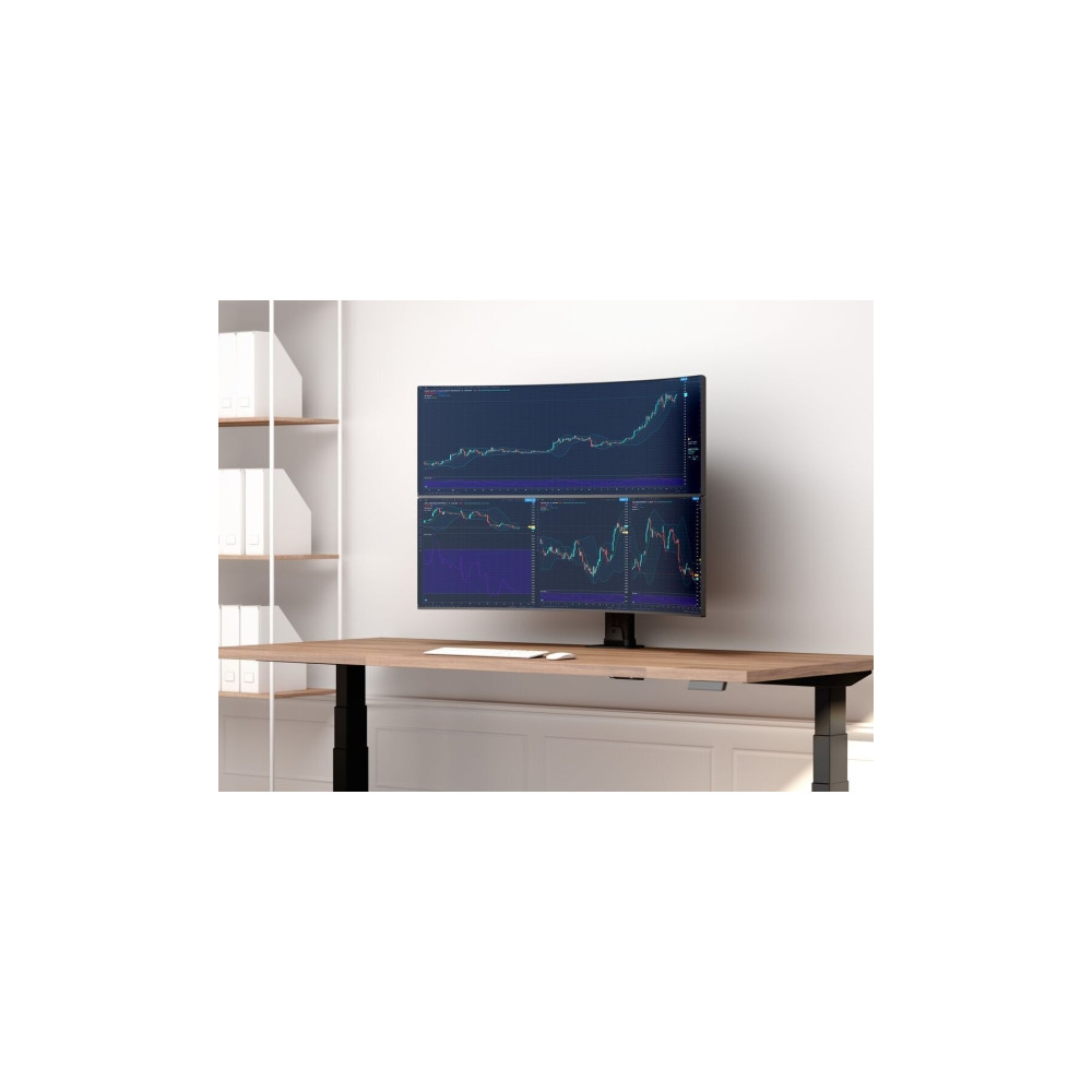Produktbild för Multibrackets M VESA Desktopmount HD Dual monteringssats - för 2 välvda LCD-skärmar - svart