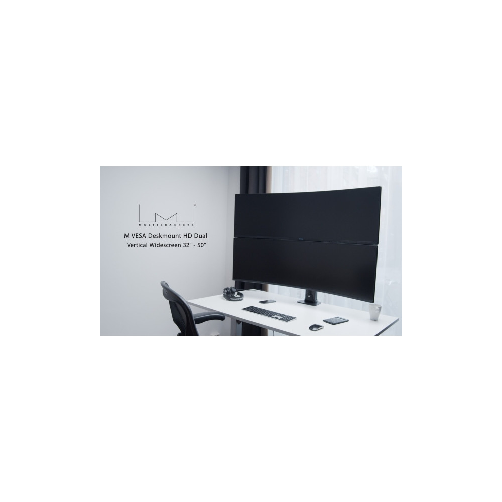Produktbild för Multibrackets M VESA Desktopmount HD Dual monteringssats - för 2 välvda LCD-skärmar - svart