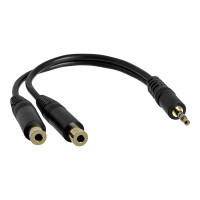 Produktbild för StarTech.com 6 in. 3.5mm Audio Splitter Cable - Stereo Splitter Cable - Gold Terminals - 3.5mm Male to 2x 3.5mm Female - Headphone Splitter (MUY1MFF) - ljudsplitter - 15.2 cm