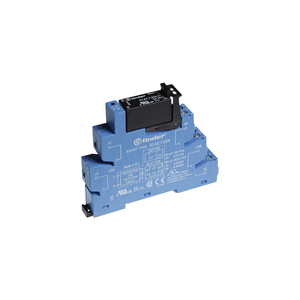Produktbild för FINDER kompakt relä 14 mm, Solid State (SSR) 24V DC, skruvpl...