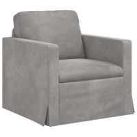 Produktbild för Soffset 2 pcs Ljusgrå 138 x 78 x 80 cm Sammet