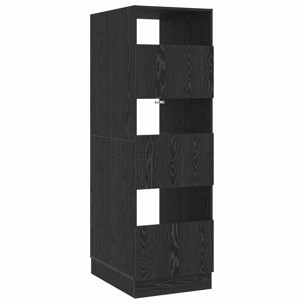 Produktbild för Tvättstuga Skåp Svart Ek 50 x 68 x 162 cm Konstruerat trä